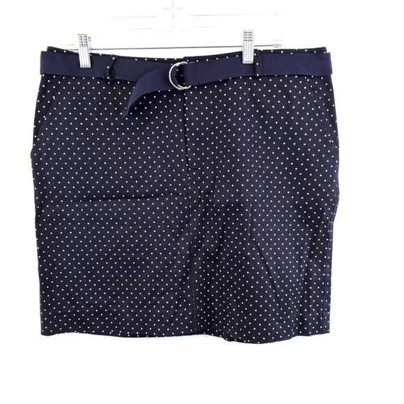 3/$25 Chaps by Ralph Lauren Size 12 Blue Polka Dot Skirt - Picture 1 of 3